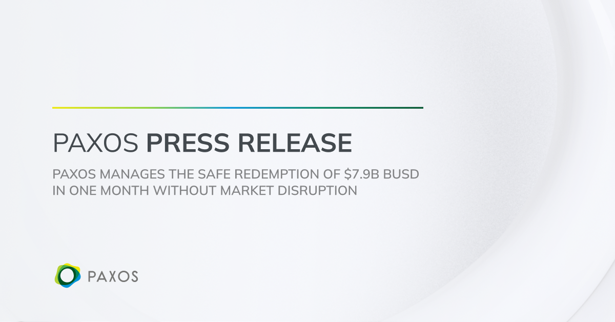Read more about the article Paxos Manages the Safe Redemption of $7.9B BUSD in One Month Without Market Disruption